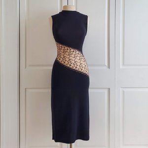 Cosabella Body Hugging Black Dress w/Sheer lace